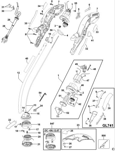 Black & Decker Gl701 String Trimmer (Type 1) Spare Parts Spare