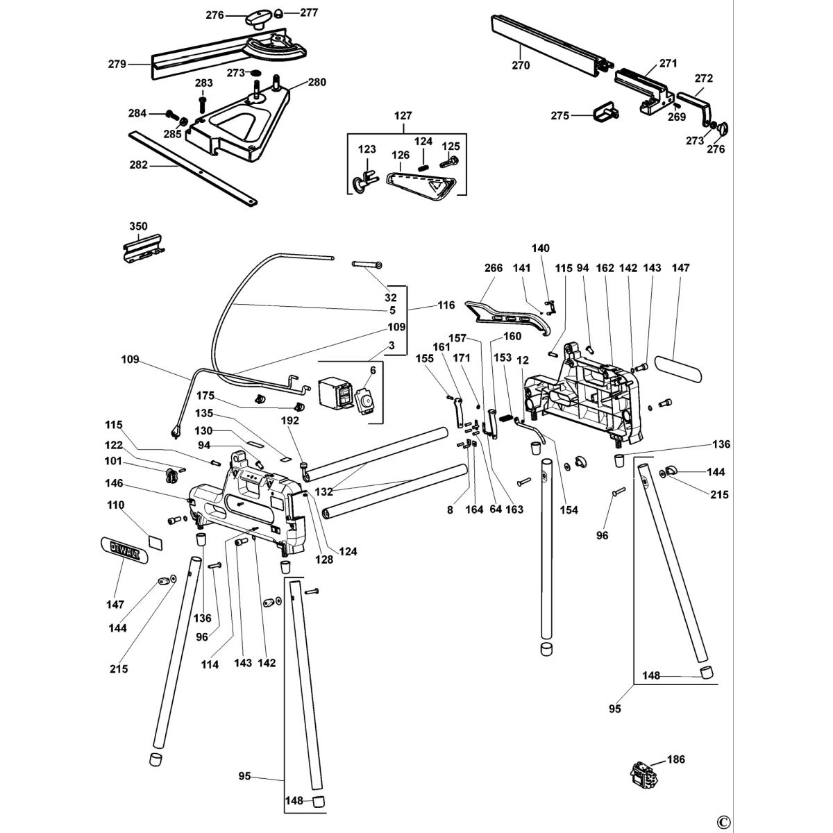klap voldgrav Tilbageholdenhed Dewalt Dw743 Combination Saw (Type 6) Spare Parts Spare Parts | Tools And  Parts Direct