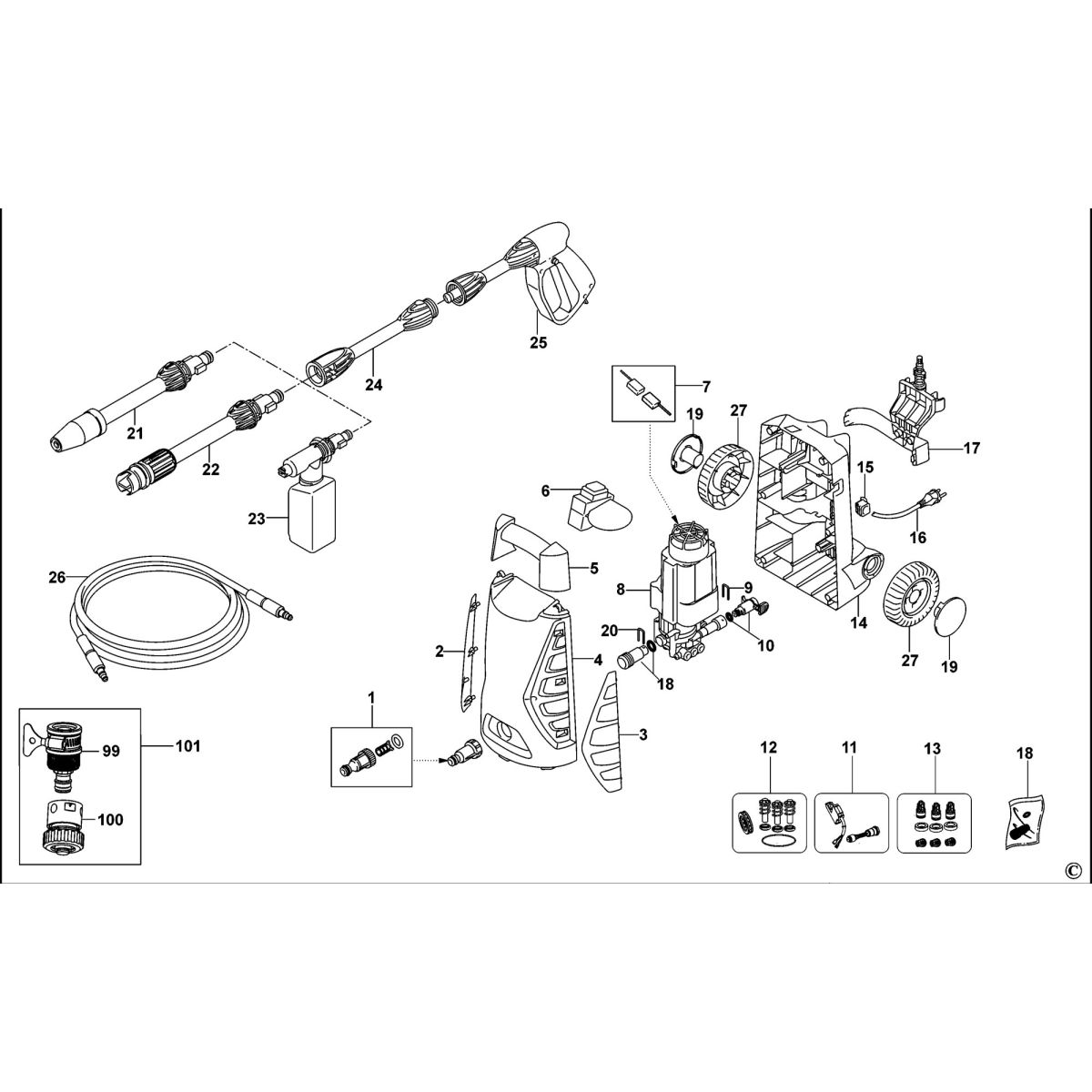 Black & Decker PW1400S Pressure Washer Spare Parts - Part Shop Direct