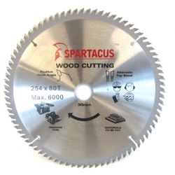 Spartacus 254 x 80T x 30mm Wood Cutting Circular Saw Blade