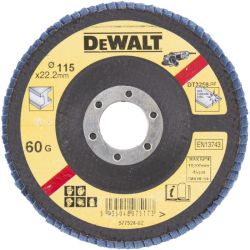 Dewalt DT3256 115mm x 22.3mm x 60 Grit Standard Abrasive Flap Disc
