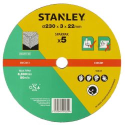 Stanley STA32815 SPARPACK Flat Con & Stone Cut B/Disc 230x3.2