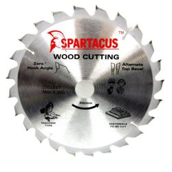 Spartacus 250 x 24T x 30mm Wood Cutting Circular Saw Blade