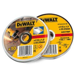 DeWalt DT42335TZ Stainless Steel Metal Flat 115mm Cutting Discs Pack Of Ten