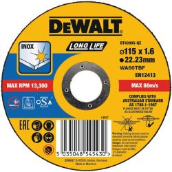 DeWalt DT43905 115 x 1.6mm Inox High Performance OSA Thin Long Life Cutting Disc