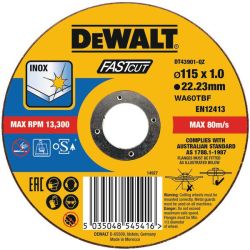 DeWalt DT43901 115 x 1mm Inox High Performance OSA Thin Fast Cutting Disc