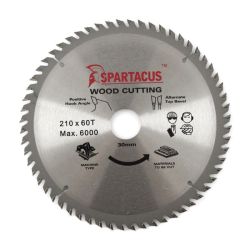 Spartacus 210 x 60T x 30mm Wood Cutting Circular Saw Blade