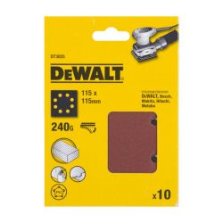 DeWalt DT3025 Pack of 10 115mm x 115mm Sanding Sheets 240G
