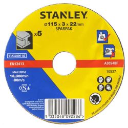Stanley STA32800 SPARPACK, DPC Metal Cut B/Disc 115x22