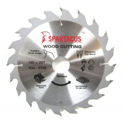 Spartacus 190 x 20T x 30mm Wood Cutting Circular Saw Blade
