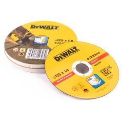 DeWalt DT3507 Pack of 10 Inox Metal Cutting Cutter Discs 125mm x 22.23 x 1.0mm