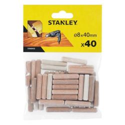 Stanley STA66432 Round Wooden Dowels, 8mm dia