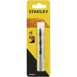 Stanley STA52016 Drill Bit, Bradpoint 6mm Flute Length: 86 Overall Length: 100