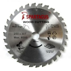 Spartacus 250 x 30T x 30mm Wood Cutting Circular Saw Blade