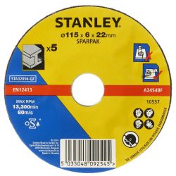 Stanley STA32056 SPARPACK Metal Grinding Bonded Disc 115x22