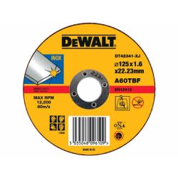DeWalt DT42341 SS/INOX Cutting 125x1.6x22.2mm T1 (S)