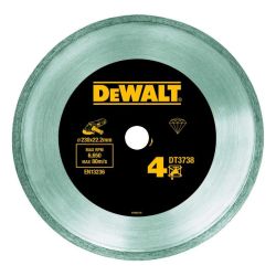 DeWalt DT3738 230mm x 22.2mm x 2.1mm Continuous Rim Sintered Diamond Blade For Tile Cutting