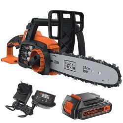 Black & Decker GKC1825L20 18V Li-ion Cordless Electric Chainsaw 25cm + 1 x 2.0Ah & Charger