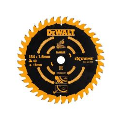 DeWalt DT1668 Cordless Extreme Mitre Circular Saw Blade For DCS365 184mm x 16mm x 40T Coarse