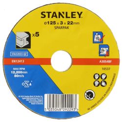 Stanley STA32033 SPARPACK 5x 125mm Metal Cutting Disc Sparpack
