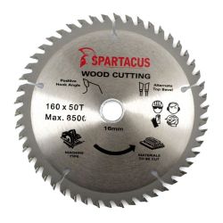 Spartacus 160 x 50T x 16mm Wood Cutting Circular Saw Blade