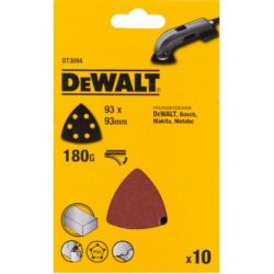 Dewalt DT3094 DETAIL SANDING SHEETS, 93mm x 93mm, GRIT SIZE 180, PACK QTY 10