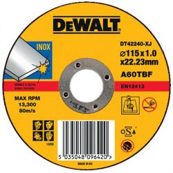 DeWalt DT42240 INOX Stainless Steel Thin Cutting Discs 115mm x 1.2 x 22.2mm