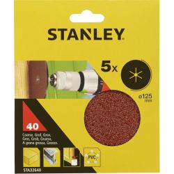 Stanley STA32640 Sanding Discs (5) 40g 125mm