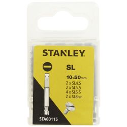 Stanley STA60115 Set Screwdriver bit 10x 50mm Sl Ast