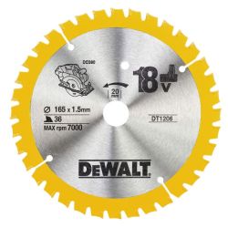 DeWalt DT1206 TCT Construction Circular Trim Saw Blade 165mm x 20mm 36 Tooth