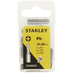 Stanley STA60020 Set Screwdriver Bit 10x 25mm Phillips