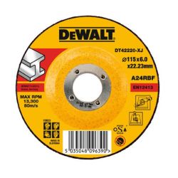 [NO LONGER AVAILABLE] DeWalt DT42220 Metal Grinding & Cutting Depressed Centre Angle Grinder Disc 115mm x 22.2mm x 6mm