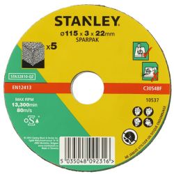 Stanley STA32810 SPARPACK, DPC Con & Stone Cut B/Disc 115x3.2