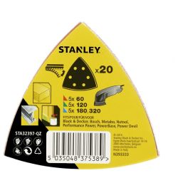 Stanley STA32397 SPARPACKS-Detail Sander Sheets 60 120 18