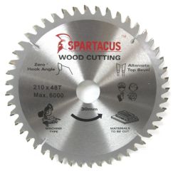 Spartacus 210 x 48T x 30mm Wood Cutting Circular Saw Blade