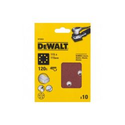 Dewalt DT3023 Quarter Sheet, Quick Fit, 115mm x 115mm 120 Grit Pack Quantity Of 10