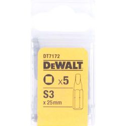 DeWalt DT7172 Pack of 5 25mm Hex Shank No.3 Square Screwdriver Bit