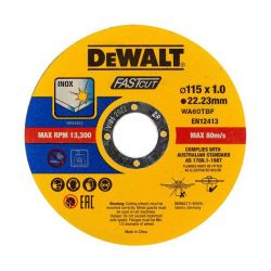 DeWalt DT43971 High Performance Bonded Disc Thin Fast Cut (10 X Tin) 115mm X 1.0mm X 22.23mm