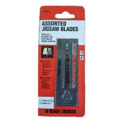 [NO LONGER AVAILABLE] Black & Decker A5022 Pack of 3 Jigsaw Blades for Wood & Metal Cutting - 1 x 70mm, 2 x 80mm